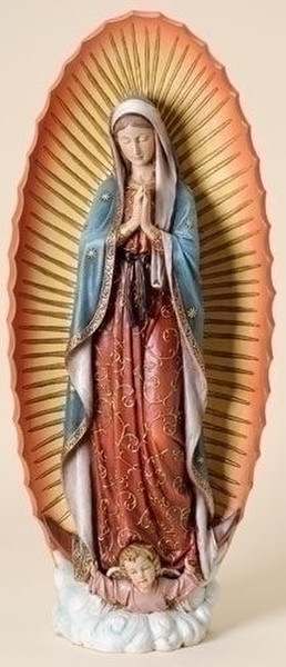 Our Lady Of Guadalupe Large Painted Statue 32" High